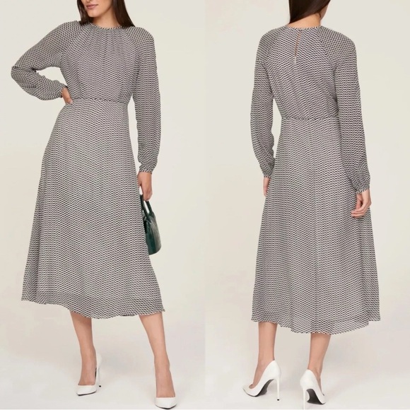 LK Bennett Monochrome Long Sleeve Dress size 6 - Picture 1 of 10